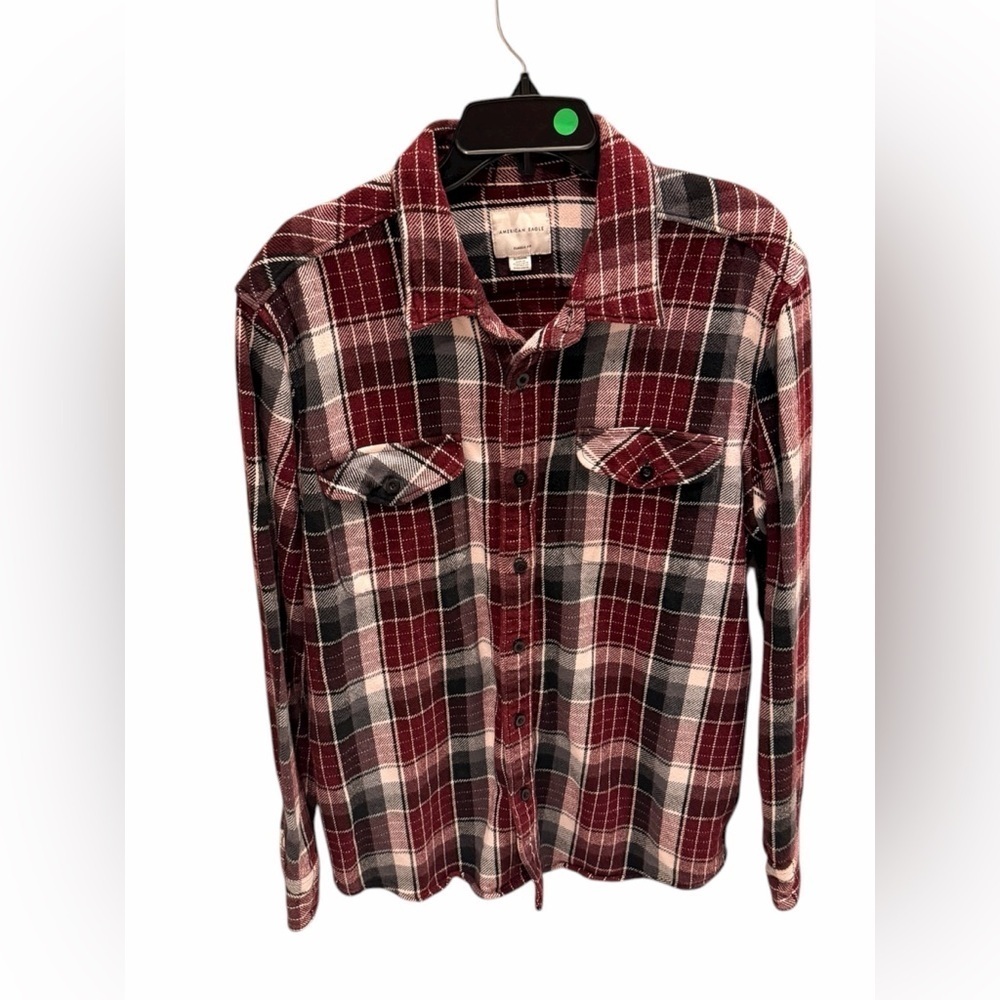 American Eagle Classic Fit Flannel Plaid Button Down Long Shirt Men’s Size XL